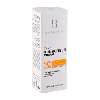 کرم ضد آفتاب رنگی بیزانس با SPF50 مناسب پوست های حساس و خشک