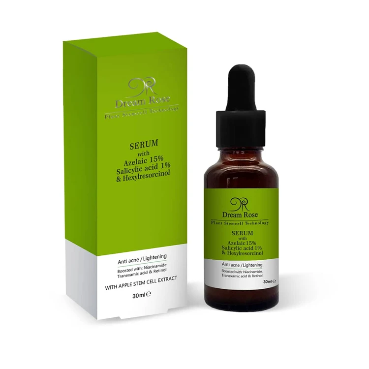 سرم آزلائیک اسید 15% و سالیسیلیک اسید 1% و هگزیل رزورسینول دریم رز - آنتی آکنه و روشن کننده