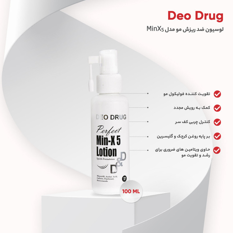 لوسیون ضد ریزش مو دئو دراگ مدل MinX5 حجم 100 میلی لیتر