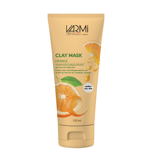 ماسک صورت خاک رسی پرتقال وارمی مدل Clay Mask حجم 150 میلیلیتر ضد جوش و آکنه، سمزدای عمقی، حاوی کپسول ویتامین C، روشنکننده و سفتکننده پوست، مناسب پوست چرب و مختلط